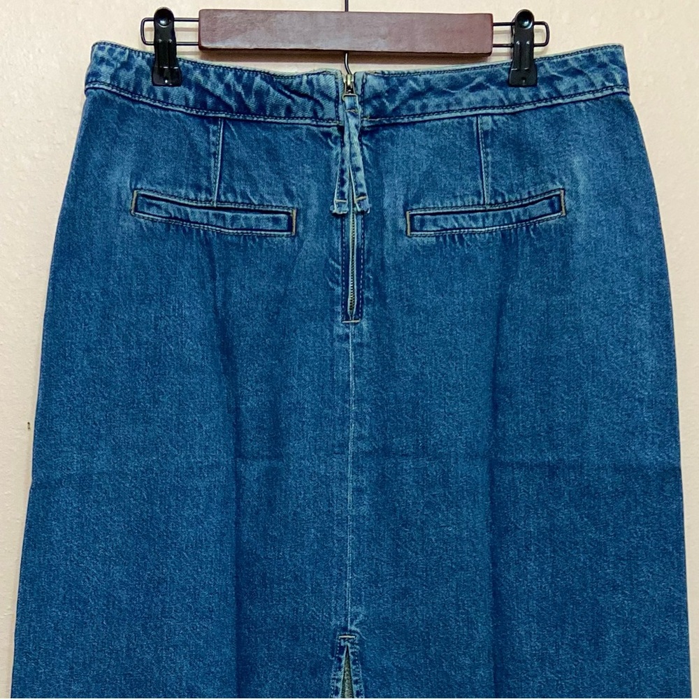 LOFT Petite Denim Patch Pocket Midi Skirt - Picture 4 of 6